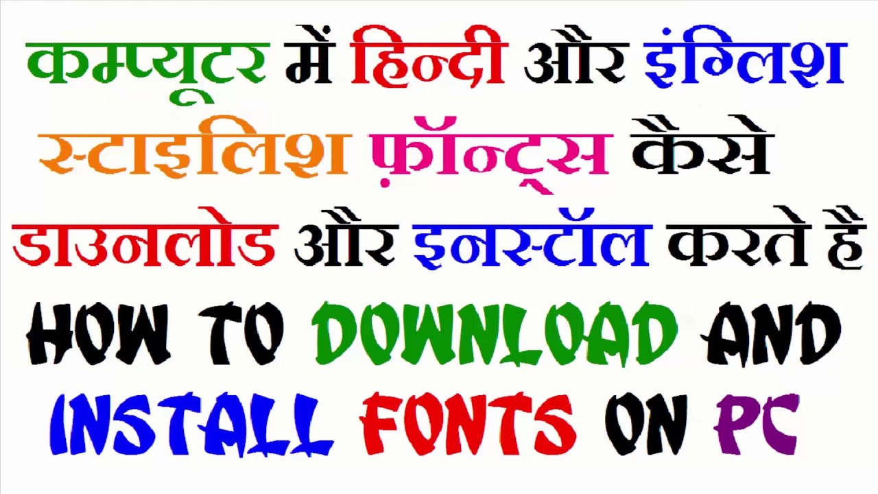hindi fonts for pc